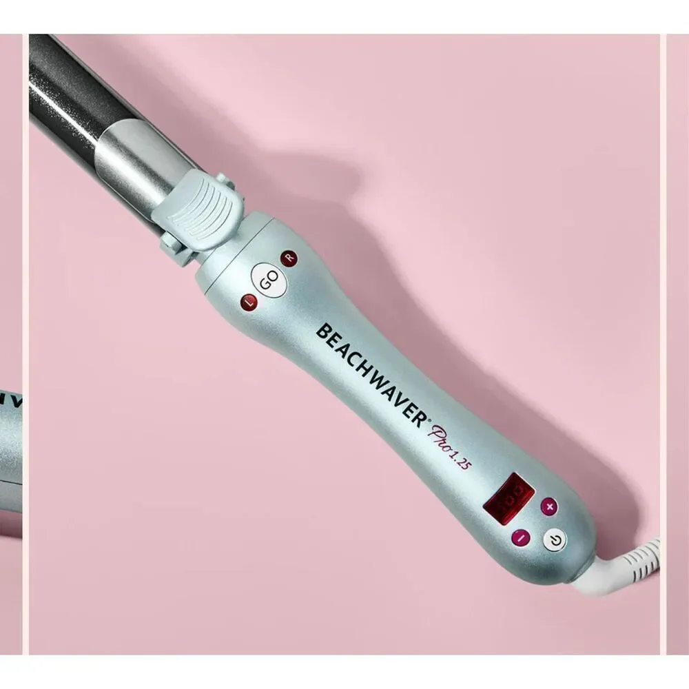 OG original beachwaver pro rotating styling curling iron pink wand Guc 1”barrel